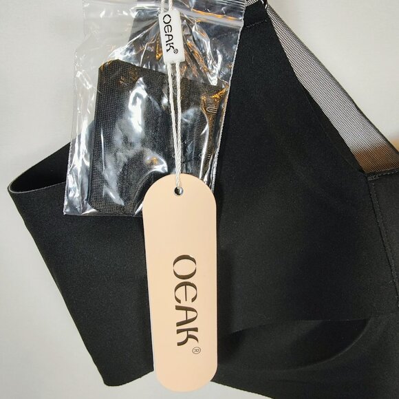 Oeak Women's Large Black Wireless V Mesh Bra NWT - Picture 7 of 9
